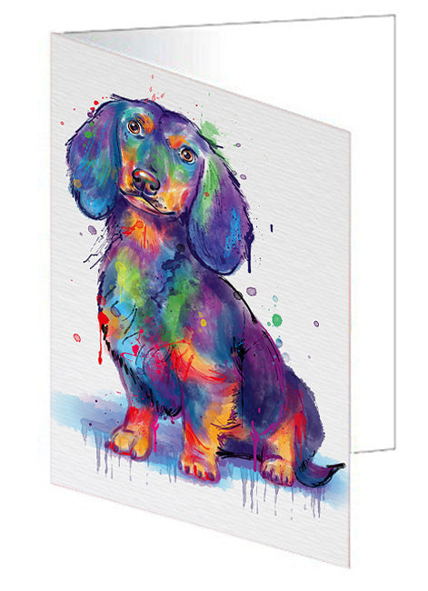Watercolor Dachshund Dog Handmade Artwork Assorted Pets Greeting Cards and Note Cards with Envelopes for All Occasions and Holiday Seasons GCD76766