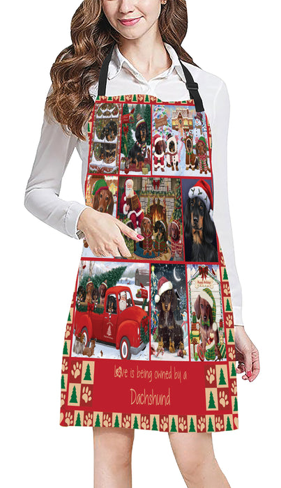 Love is Being Owned Christmas Dachshund Dogs Apron