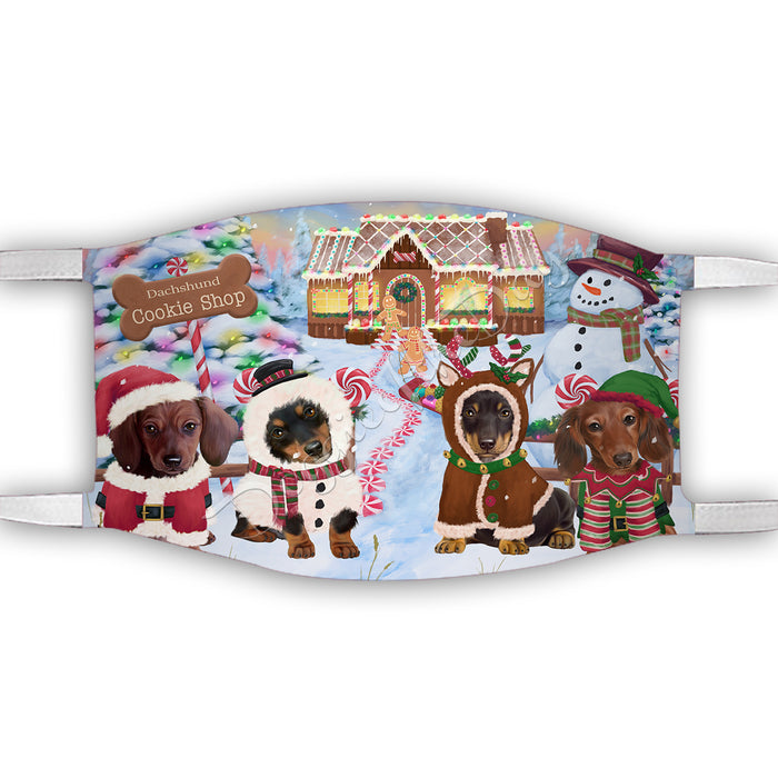 Holiday Gingerbread Cookie Dachshund Dogs Shop Face Mask FM48891