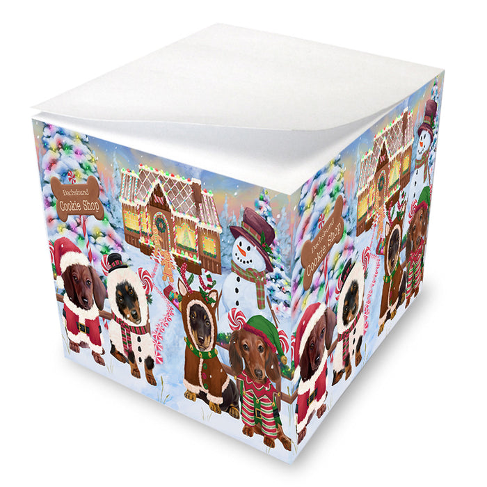 Holiday Gingerbread Cookie Shop Dachshunds Dog Note Cube NOC54184