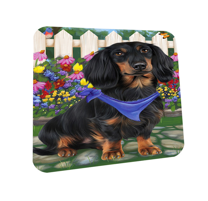 Spring Floral Dachshund Dog Coasters Set of 4 CST49793
