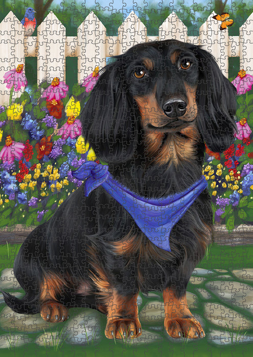 Spring Floral Dachshund Dog Puzzle with Photo Tin PUZL53208
