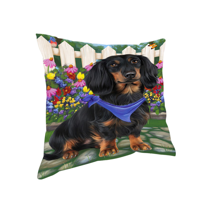 Spring Floral Dachshund Dog Pillow PIL55192