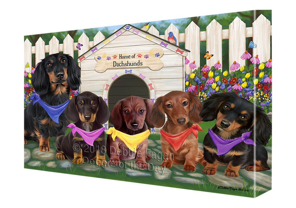 Spring Dog House Dachshunds Dog Canvas Wall Art CVS64267