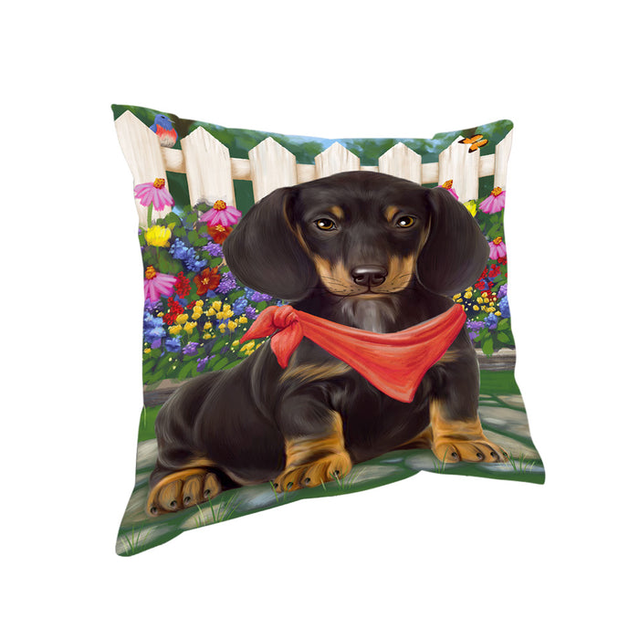 Spring Floral Dachshund Dog Pillow PIL55200