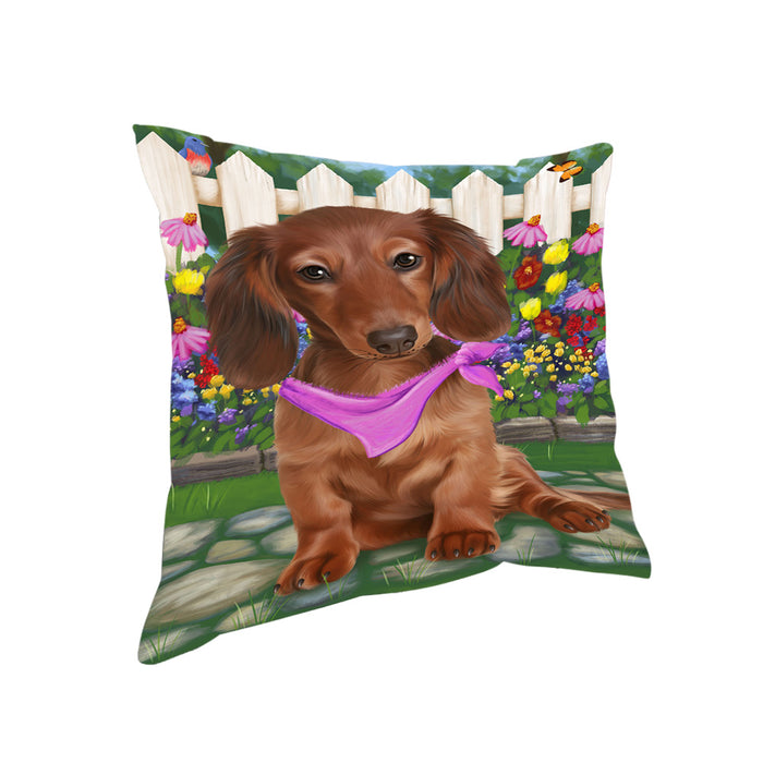 Spring Floral Dachshund Dog Pillow PIL55204