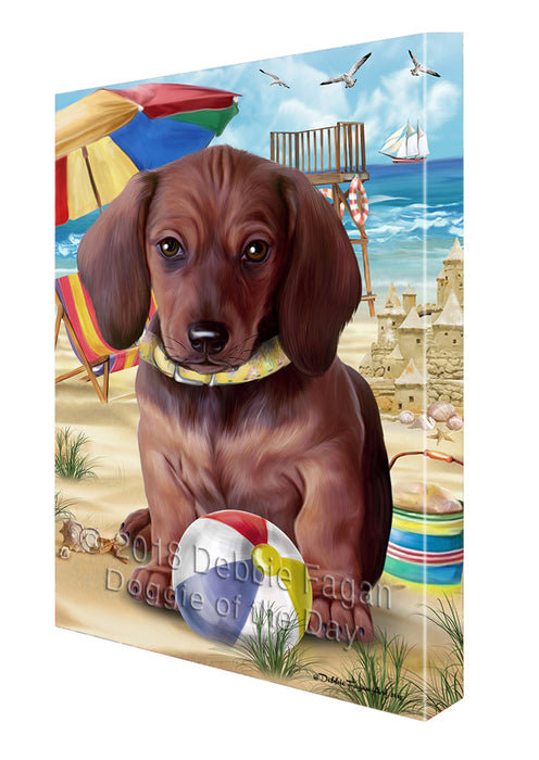 Pet Friendly Beach Dachshund Dog Canvas Wall Art CVS52806
