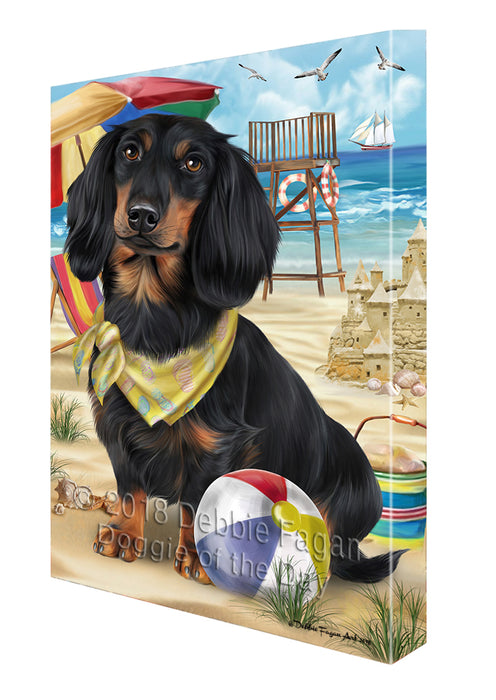 Pet Friendly Beach Dachshund Dog Canvas Wall Art CVS52824