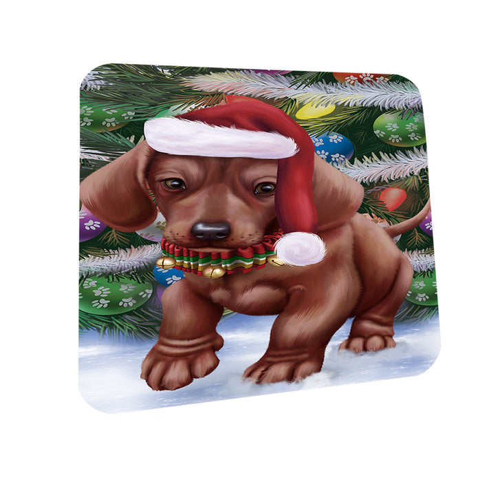 Trotting in the Snow Dachshund Dog Coasters Set of 4 CST54526