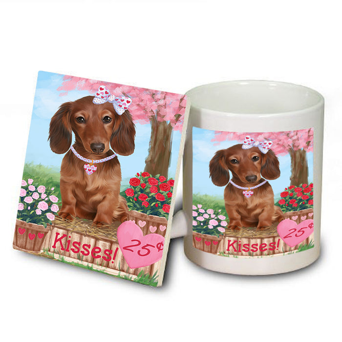 Rosie 25 Cent Kisses Dachshund Dog Mug and Coaster Set MUC55757