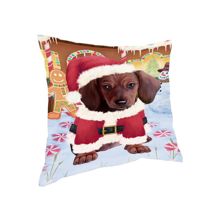 Christmas Gingerbread House Candyfest Dachshund Dog Pillow PIL79204