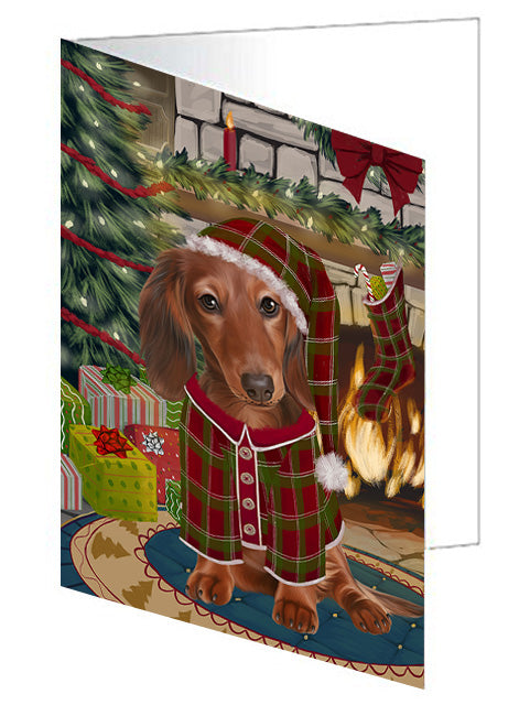 The Stocking was Hung Biewer Terrier Dog Handmade Artwork Assorted Pets Greeting Cards and Note Cards with Envelopes for All Occasions and Holiday Seasons GCD70172
