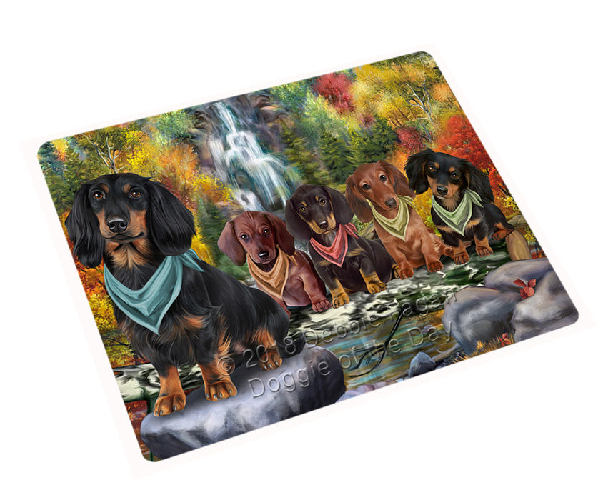 Scenic Waterfall Dachshunds Dog Magnet Mini (3.5" x 2") MAG59847