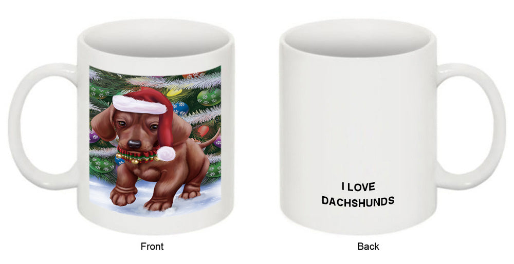 Trotting in the Snow Dachshund Dog Coffee Mug MUG49966