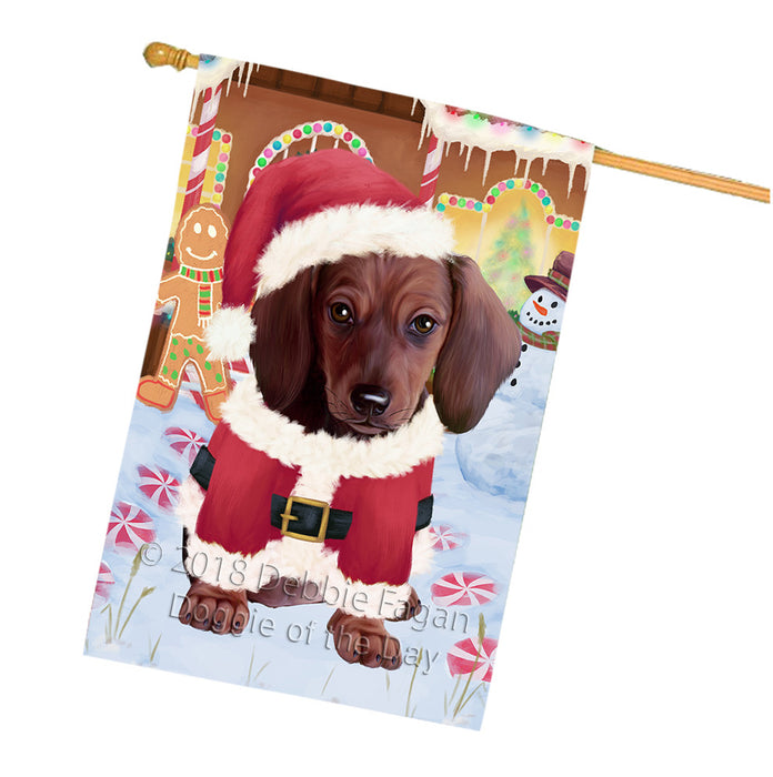 Christmas Gingerbread House Candyfest Dachshund Dog House Flag FLG56912