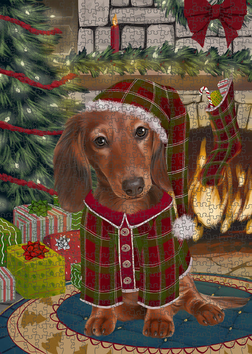 The Stocking was Hung Dachshund Dog Puzzle with Photo Tin PUZL89372