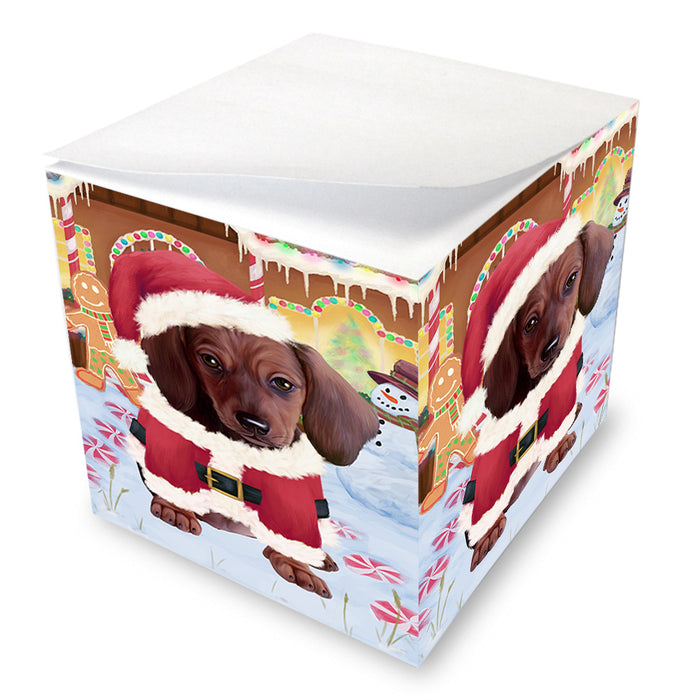 Christmas Gingerbread House Candyfest Dachshund Dog Note Cube NOC54300