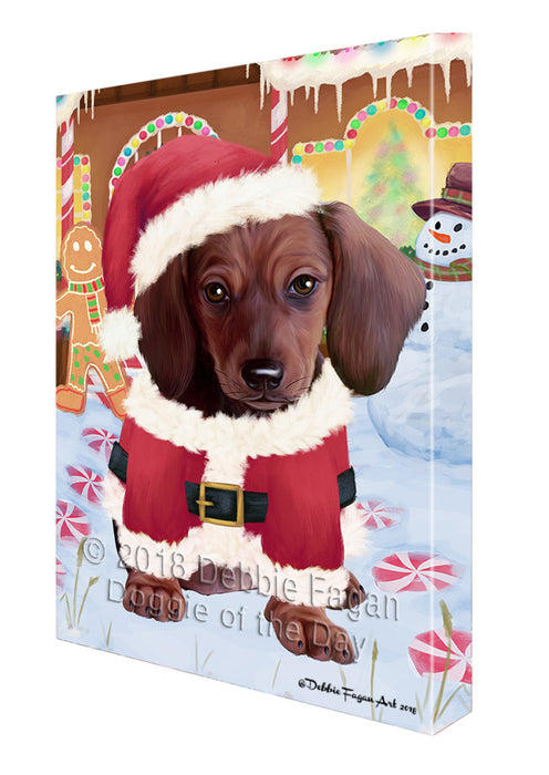 Christmas Gingerbread House Candyfest Dachshund Dog Canvas Print Wall Art Décor CVS128276