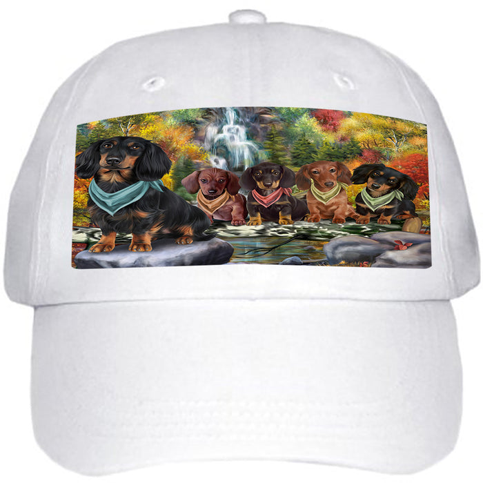 Scenic Waterfall Dachshunds Dog Ball Hat Cap HAT59331