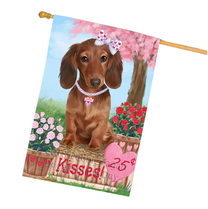 Rosie 25 Cent Kisses Dachshund Dog House Flag FLG56449