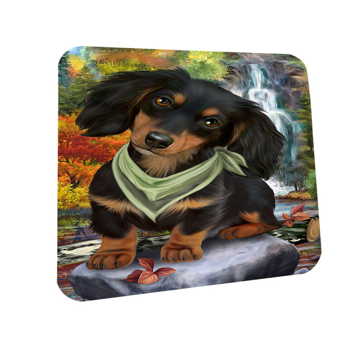 Scenic Waterfall Dachshund Dog Coasters Set of 4 CST51826