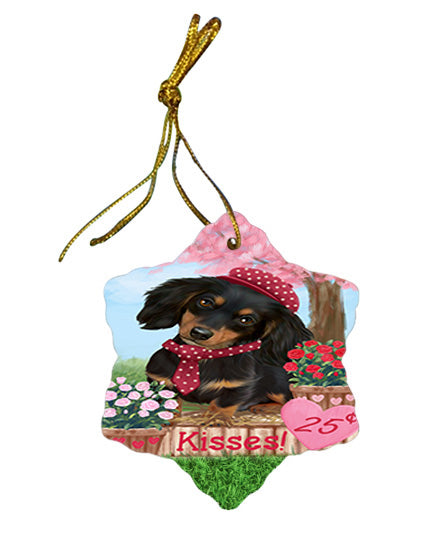 Rosie 25 Cent Kisses Dachshund Dog Star Porcelain Ornament SPOR56122