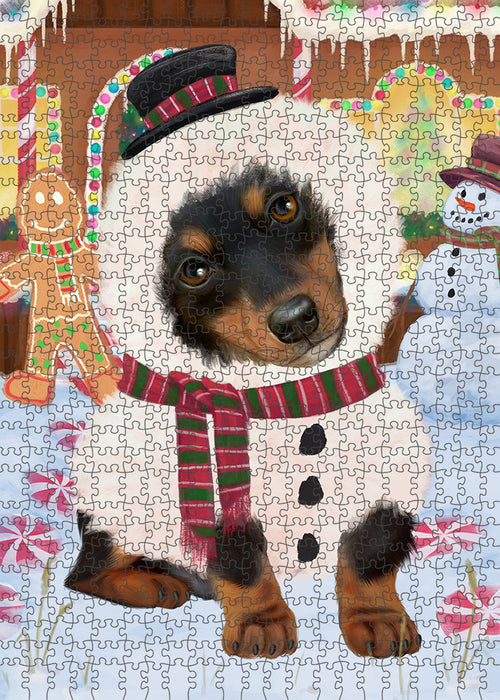 Christmas Gingerbread House Candyfest Dachshund Dog Puzzle with Photo Tin PUZL93116