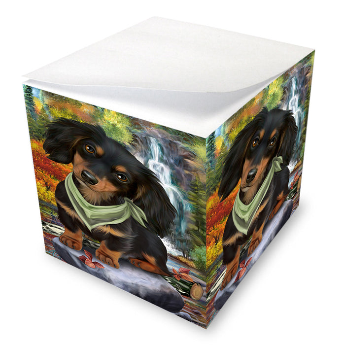 Scenic Waterfall Dachshund Dog Note Cube NOC51867