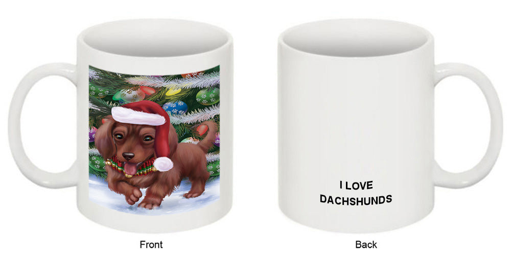 Trotting in the Snow Dachshund Dog Coffee Mug MUG49967