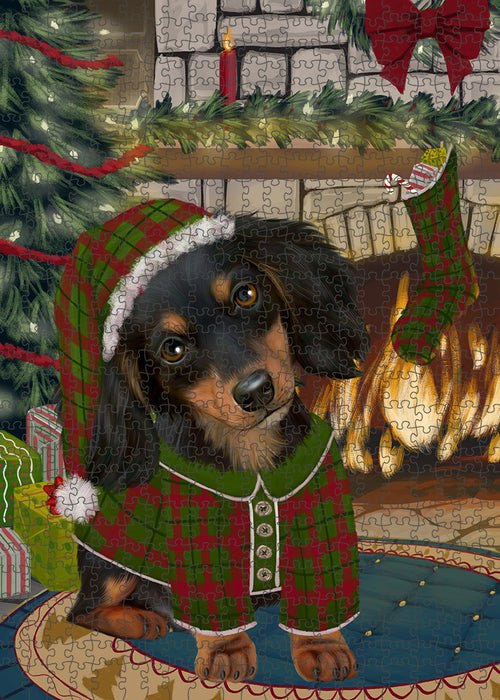 The Stocking was Hung Dachshund Dog Puzzle with Photo Tin PUZL89376