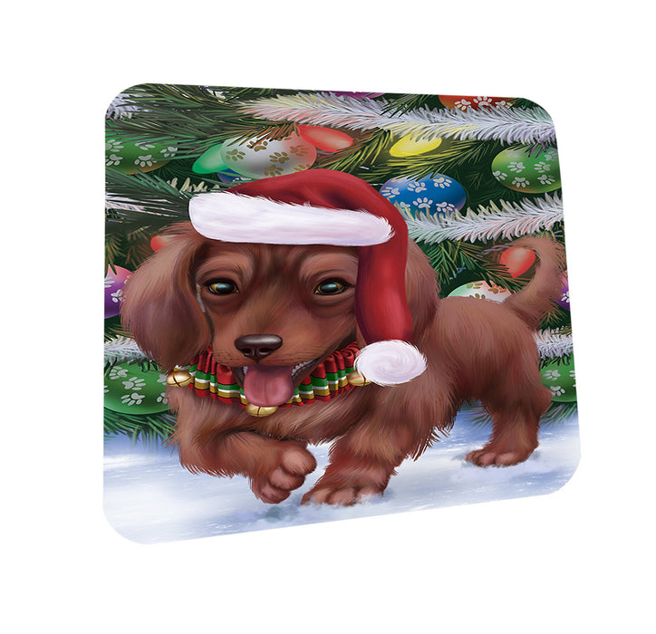 Trotting in the Snow Dachshund Dog Coasters Set of 4 CST54527