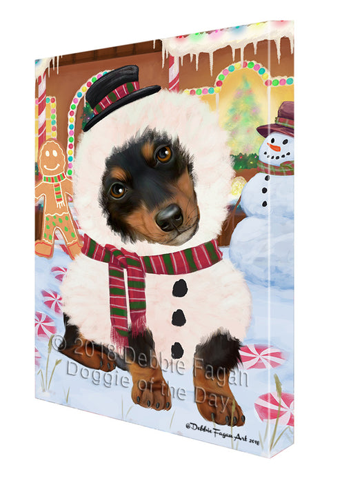 Christmas Gingerbread House Candyfest Dachshund Dog Canvas Print Wall Art Décor CVS128285