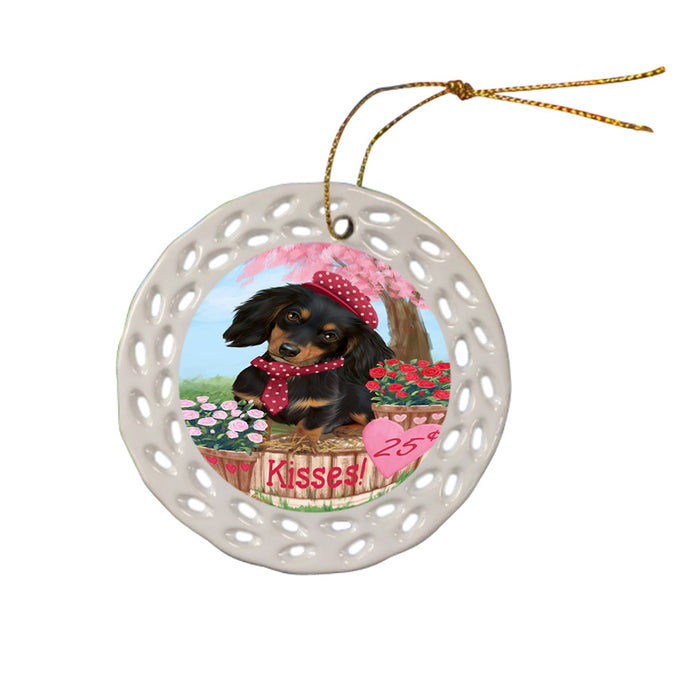 Rosie 25 Cent Kisses Dachshund Dog Ceramic Doily Ornament DPOR56122