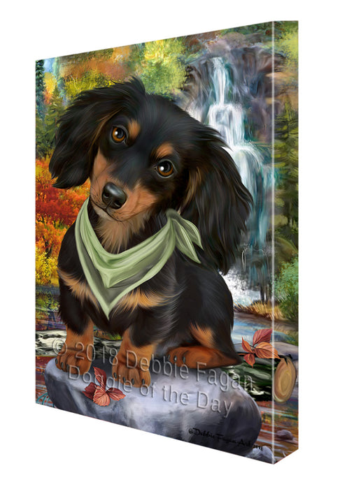 Scenic Waterfall Dachshund Dog Canvas Print Wall Art Décor CVS84068