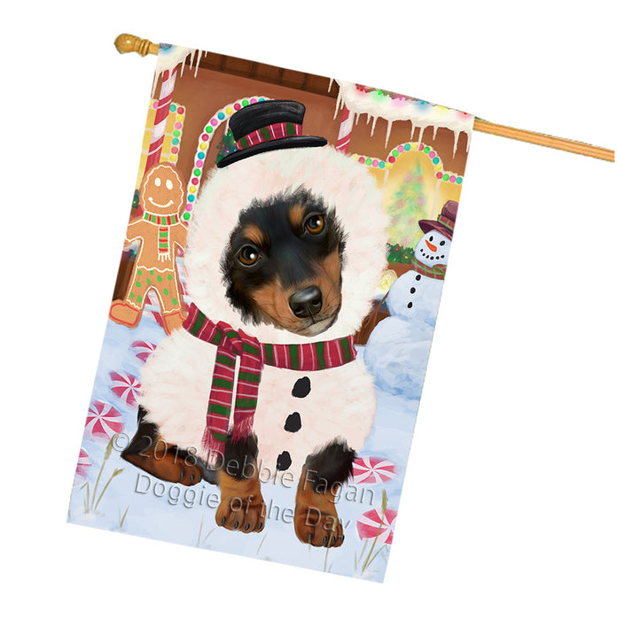 Christmas Gingerbread House Candyfest Dachshund Dog House Flag FLG56913