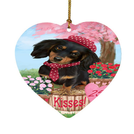 Rosie 25 Cent Kisses Dachshund Dog Heart Christmas Ornament HPOR56122
