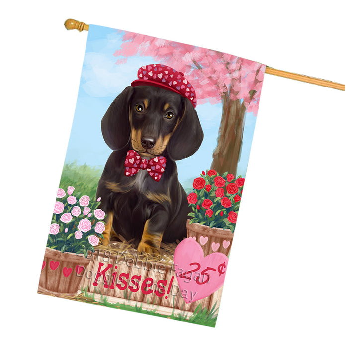 Rosie 25 Cent Kisses Dachshund Dog House Flag FLG56451