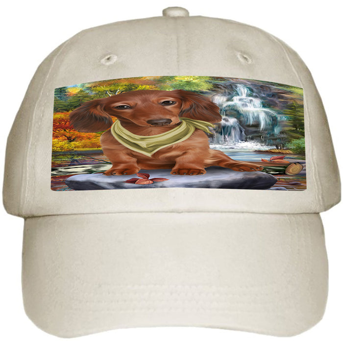 Scenic Waterfall Dachshund Dog Ball Hat Cap HAT59337