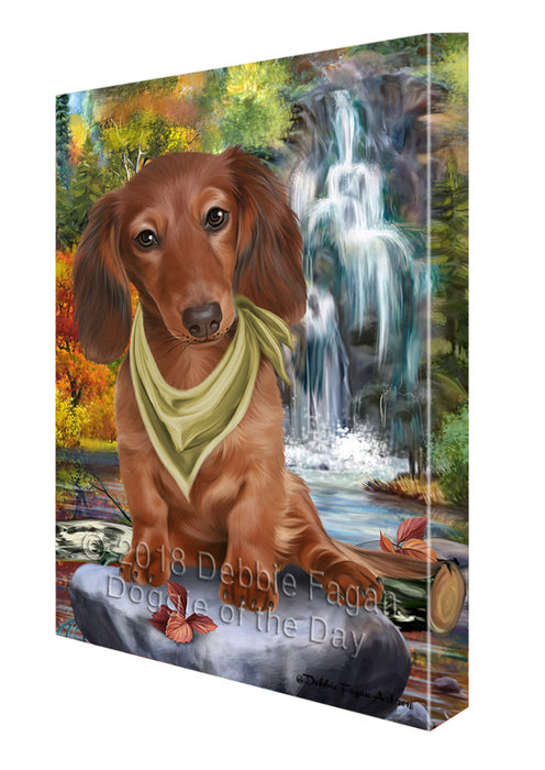 Scenic Waterfall Dachshund Dog Canvas Print Wall Art Décor CVS84077