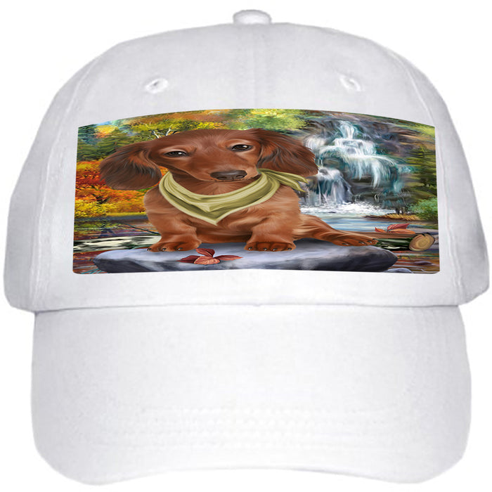 Scenic Waterfall Dachshund Dog Ball Hat Cap HAT59337