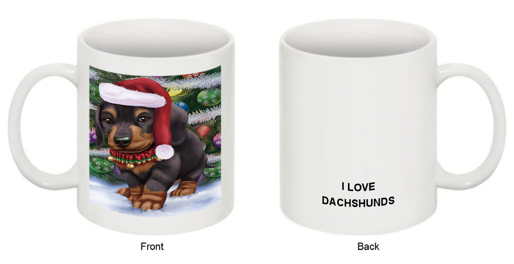Trotting in the Snow Dachshund Dog Coffee Mug MUG49968