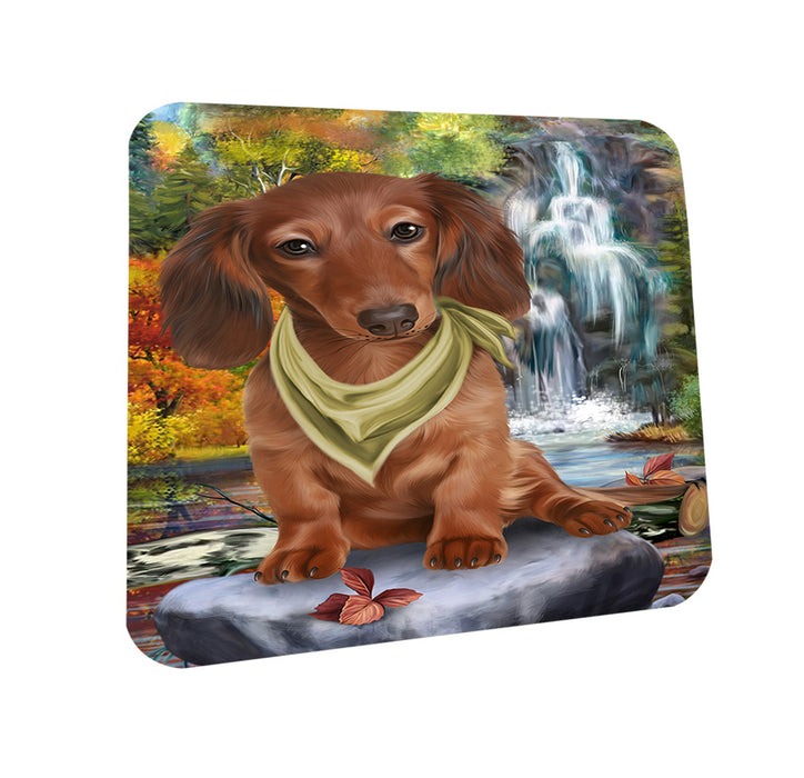 Scenic Waterfall Dachshund Dog Coasters Set of 4 CST51827