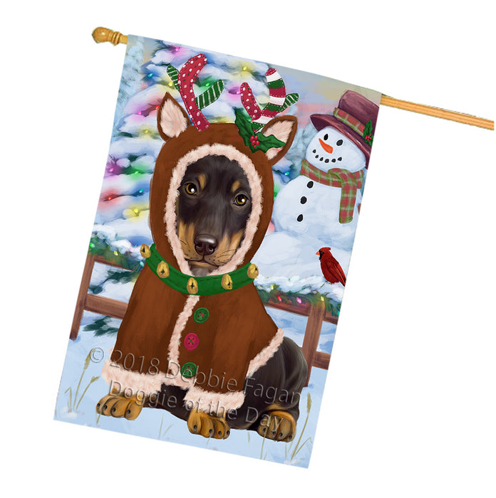 Christmas Gingerbread House Candyfest Dachshund Dog House Flag FLG56914