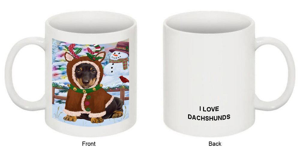 Christmas Gingerbread House Candyfest Dachshund Dog Coffee Mug MUG51628