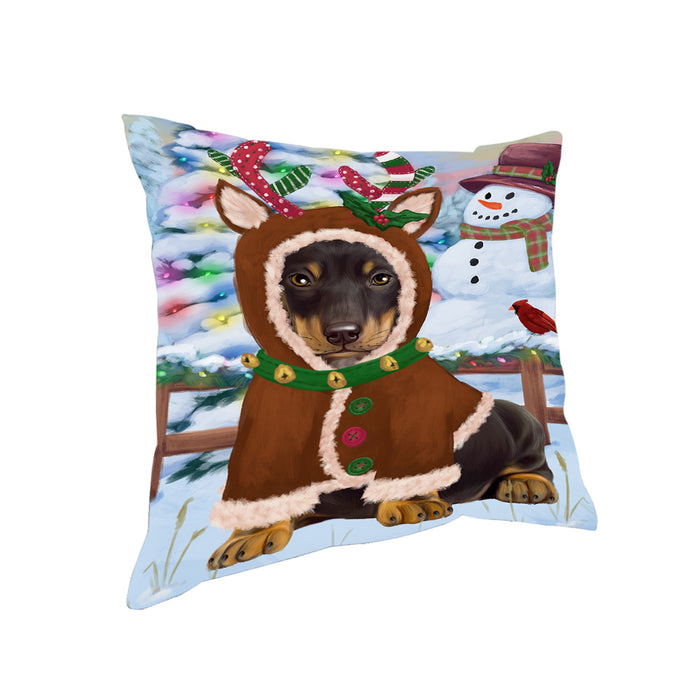 Christmas Gingerbread House Candyfest Dachshund Dog Pillow PIL79212