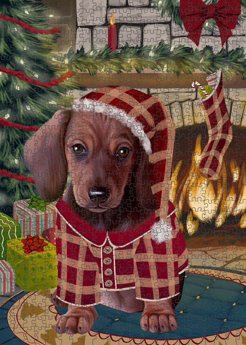 The Stocking was Hung Dachshund Dog Puzzle with Photo Tin PUZL89380