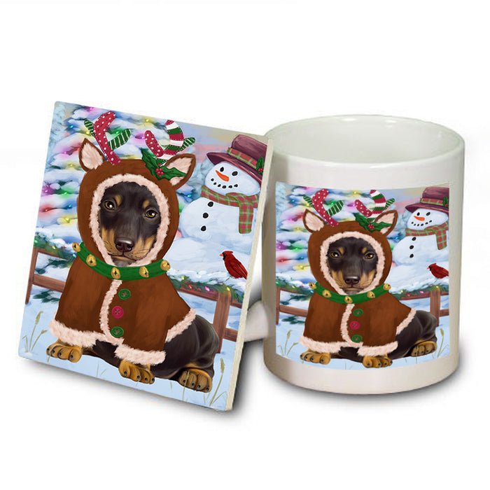 Christmas Gingerbread House Candyfest Dachshund Dog Mug and Coaster Set MUC56222