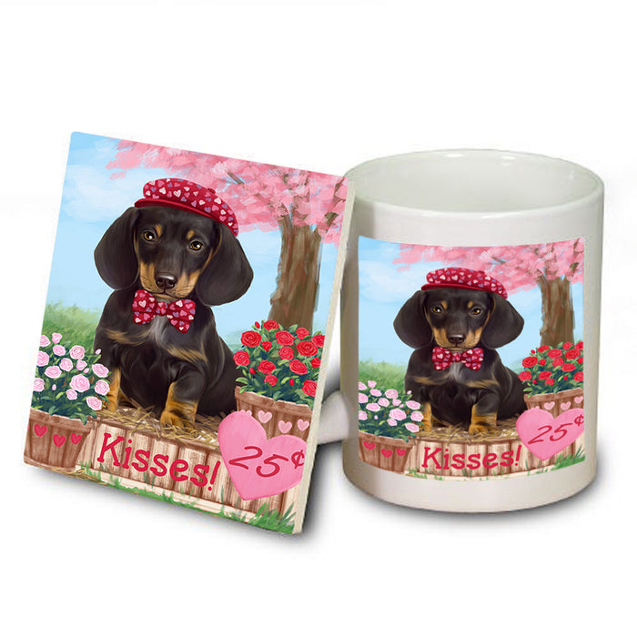 Rosie 25 Cent Kisses Dachshund Dog Mug and Coaster Set MUC55759