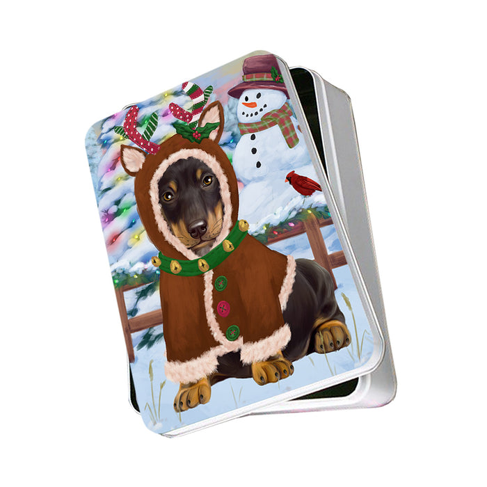 Christmas Gingerbread House Candyfest Dachshund Dog Photo Storage Tin PITN56149