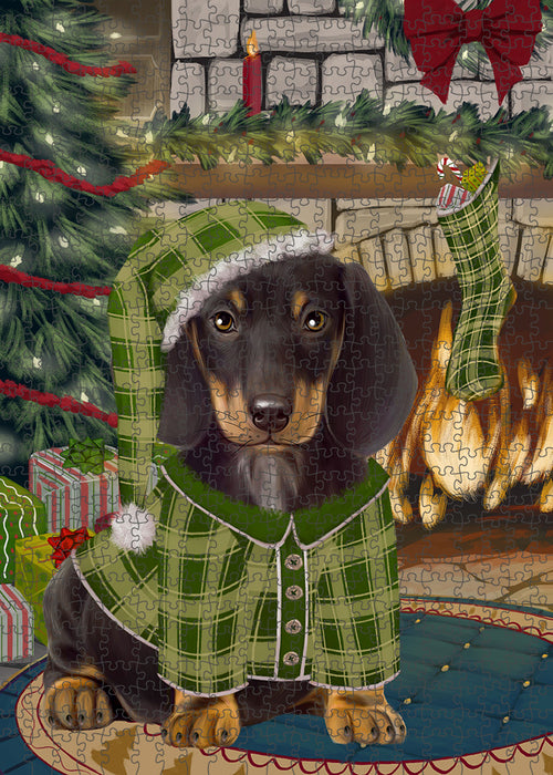 The Stocking was Hung Dachshund Dog Puzzle with Photo Tin PUZL89384